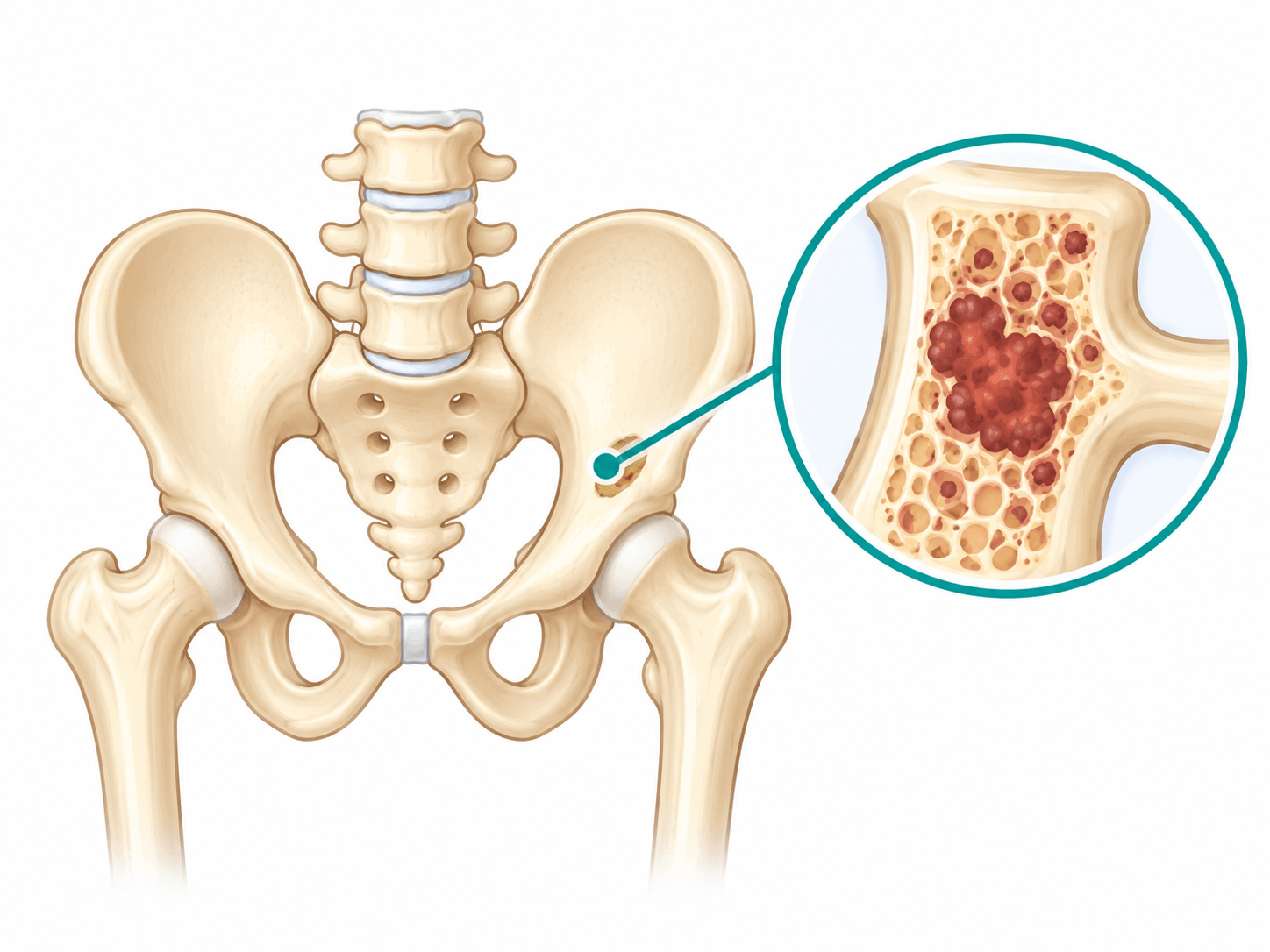 Illustration of the treatment target for Xofigo